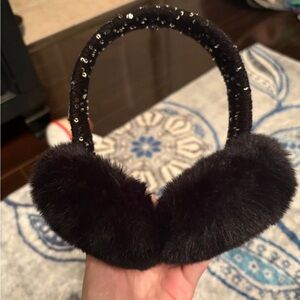 Michael Kors Black Sequin Earmuffs